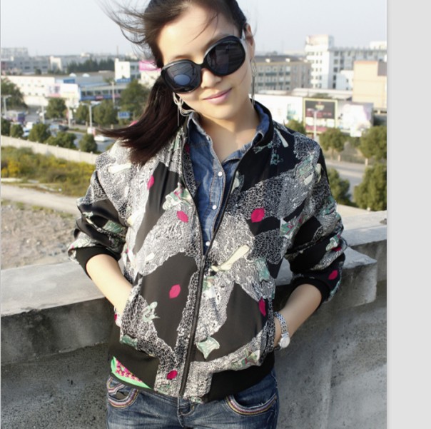 zipper short coat for women free shipping