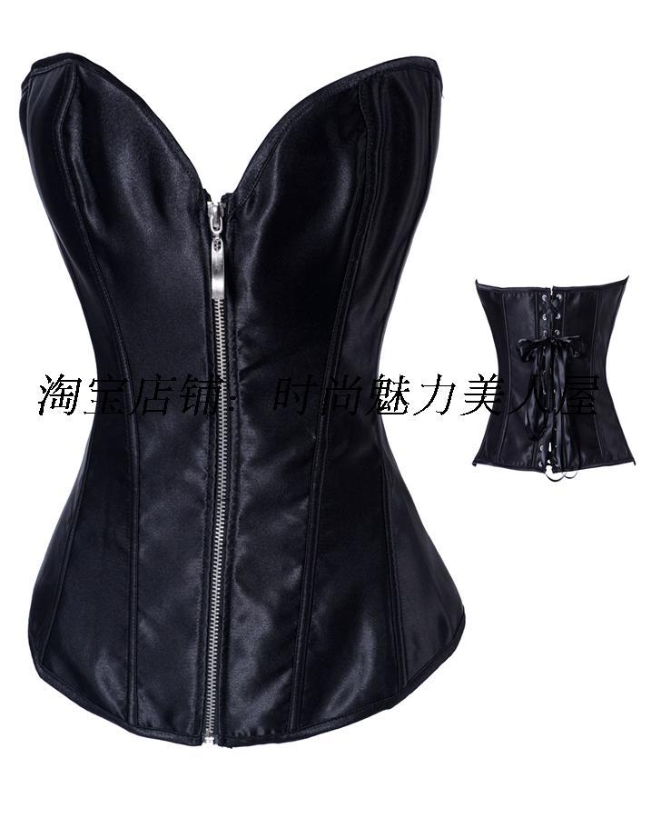 Zipper style gothic shapewear basic underwear women's underwear 8942