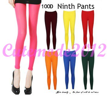 Zocks Womens 100D Candy Color Velvet Ninth Pants Legging Tights Pantyhose Stockings Autumn Thicken Stocks ZK009